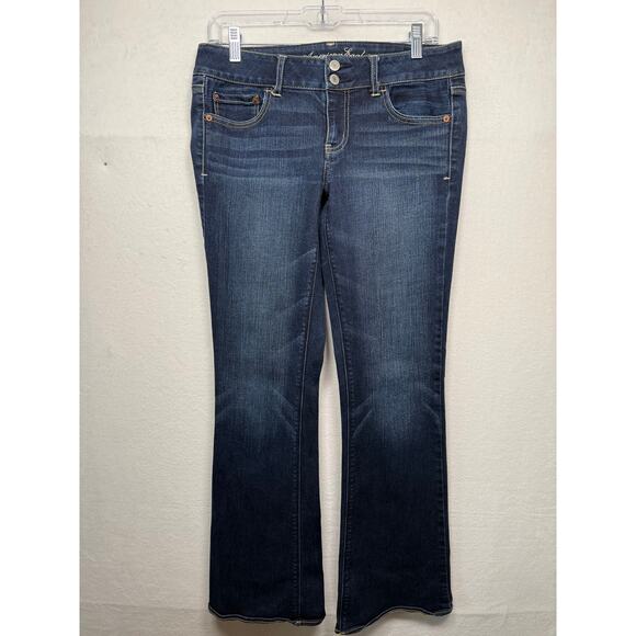 American Eagle Artist Flare Jeans, Size 10 Tall, Dark Wash - Picture 1 of 4